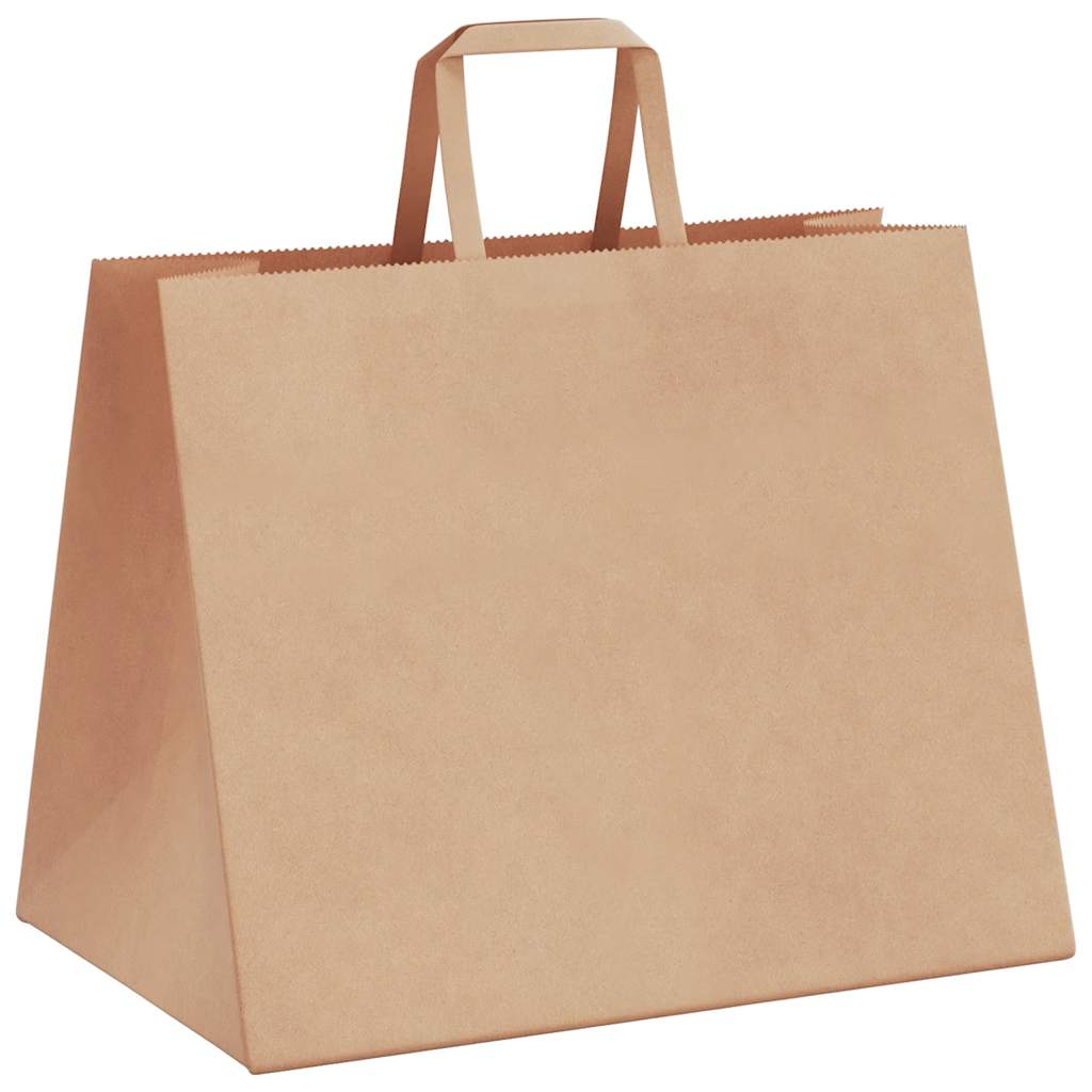 Sacchetti di Carta Kraft 50 pz con Manici Marrone 32x22x24 cm