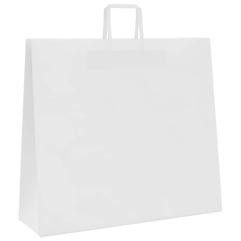 Sacchetti di Carta Kraft 50 pz con Manici Bianchi 54x15x49 cm