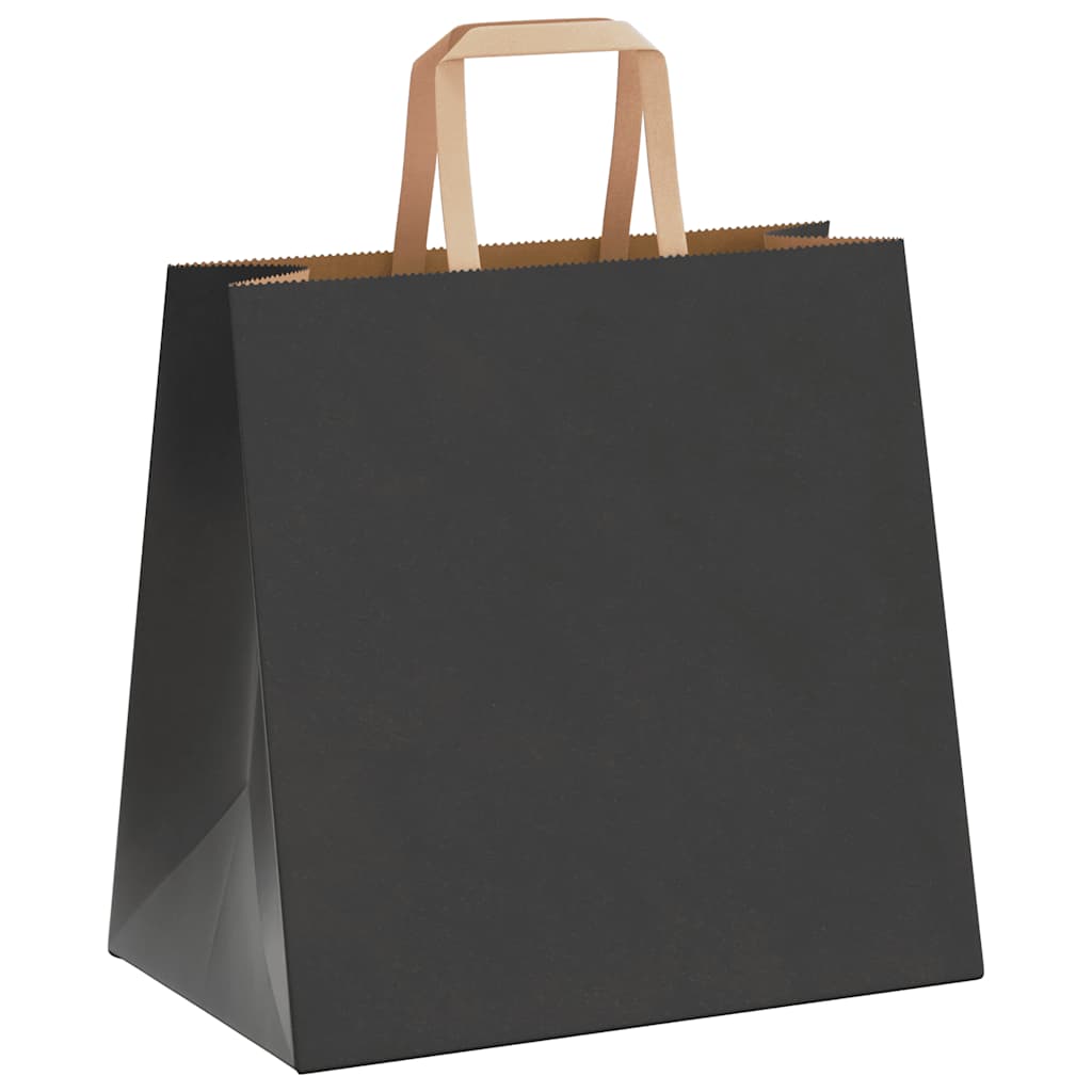 Sacchetti di Carta Kraft 50 pz con Manici Neri 26x17x25 cm