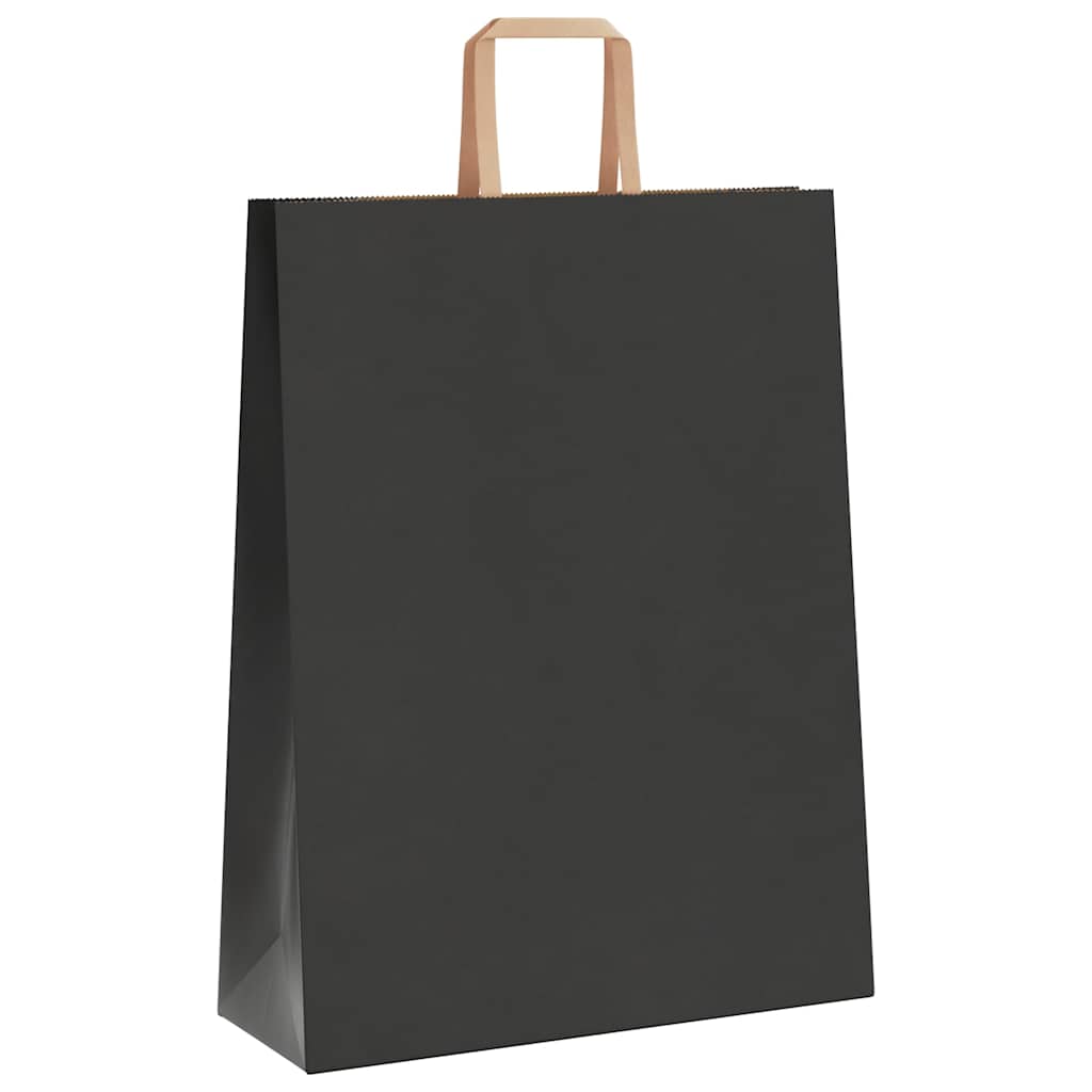 Sacchetti di Carta Kraft 250 pz con Manici Neri 32x12x42 cm