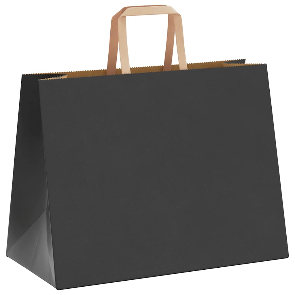 Sacchetti di Carta Kraft 250 pz con Manici Neri 32x17x25 cm