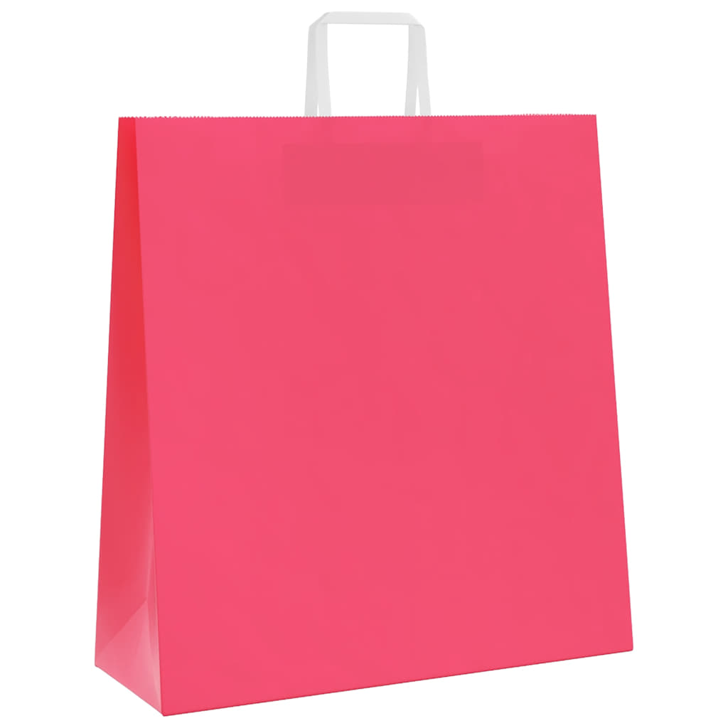 Sacchetti di Carta Kraft 50 pz con Manici Rosa 45x17x48 cm