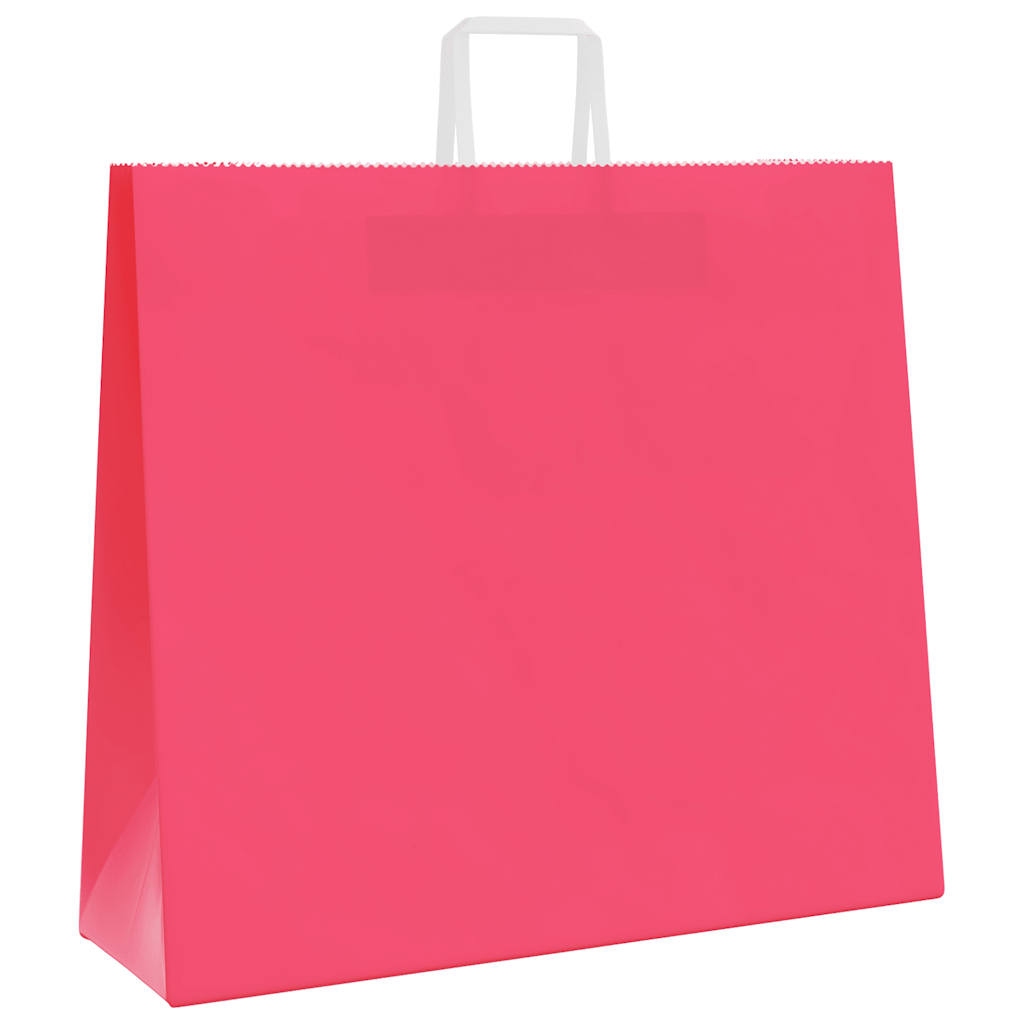 Sacchetti di Carta Kraft 250 pz con Manici Rosa 54x15x49 cm