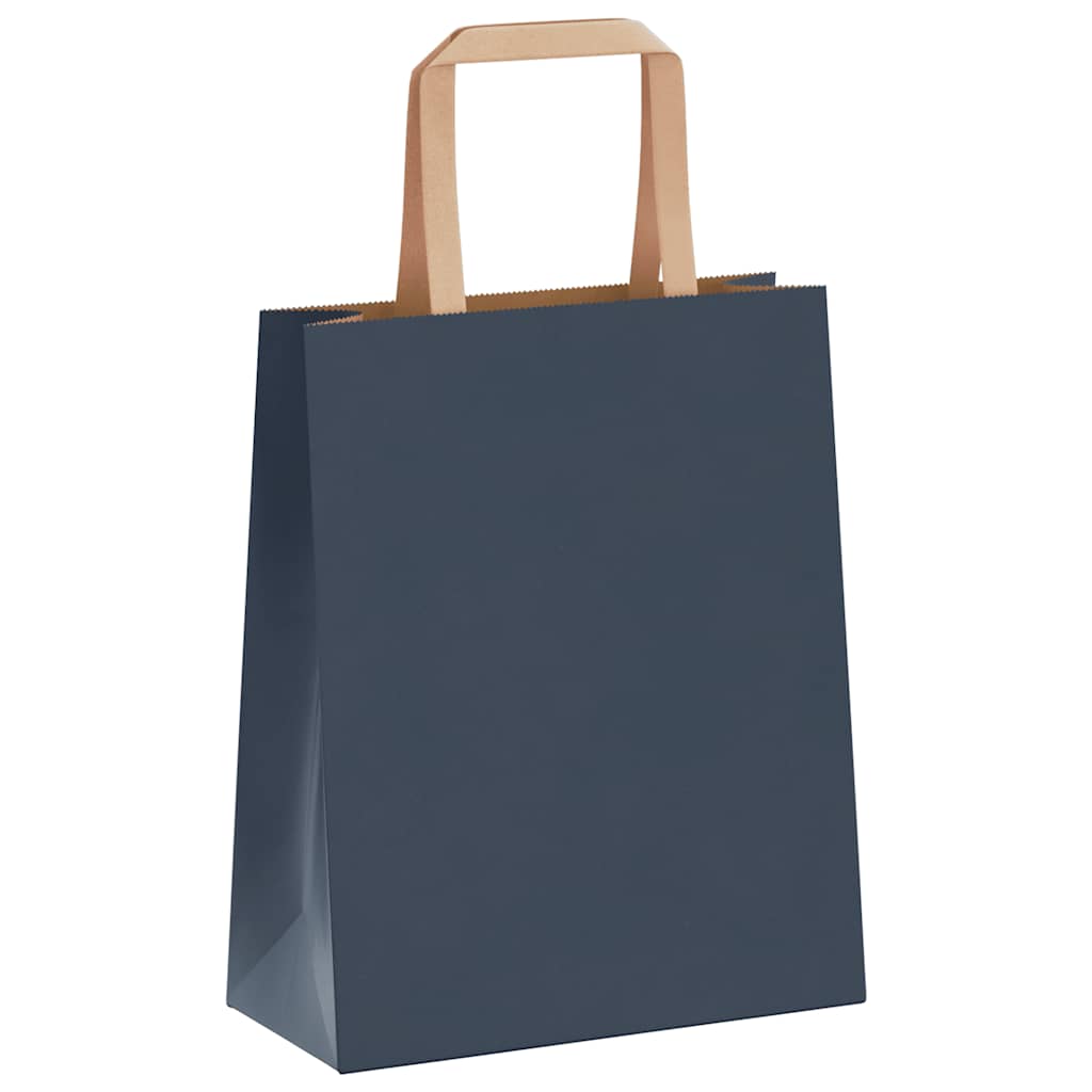 Sacchetti di Carta Kraft 50 pz con Manici Blu 18x8x22 cm