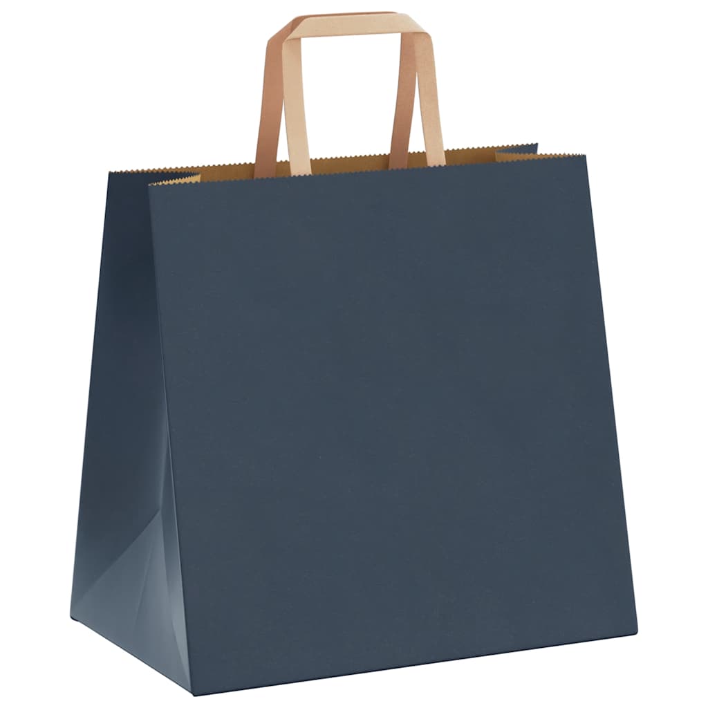 Sacchetti di Carta Kraft 50 pz con Manici Blu 26x17x25 cm