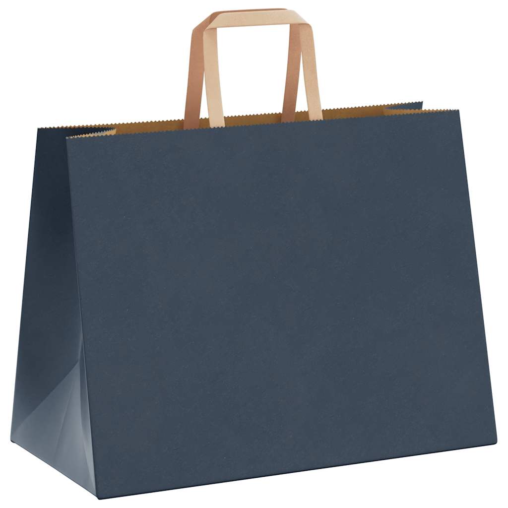 Sacchetti di Carta Kraft 50 pz con Manici Blu 32x17x25 cm