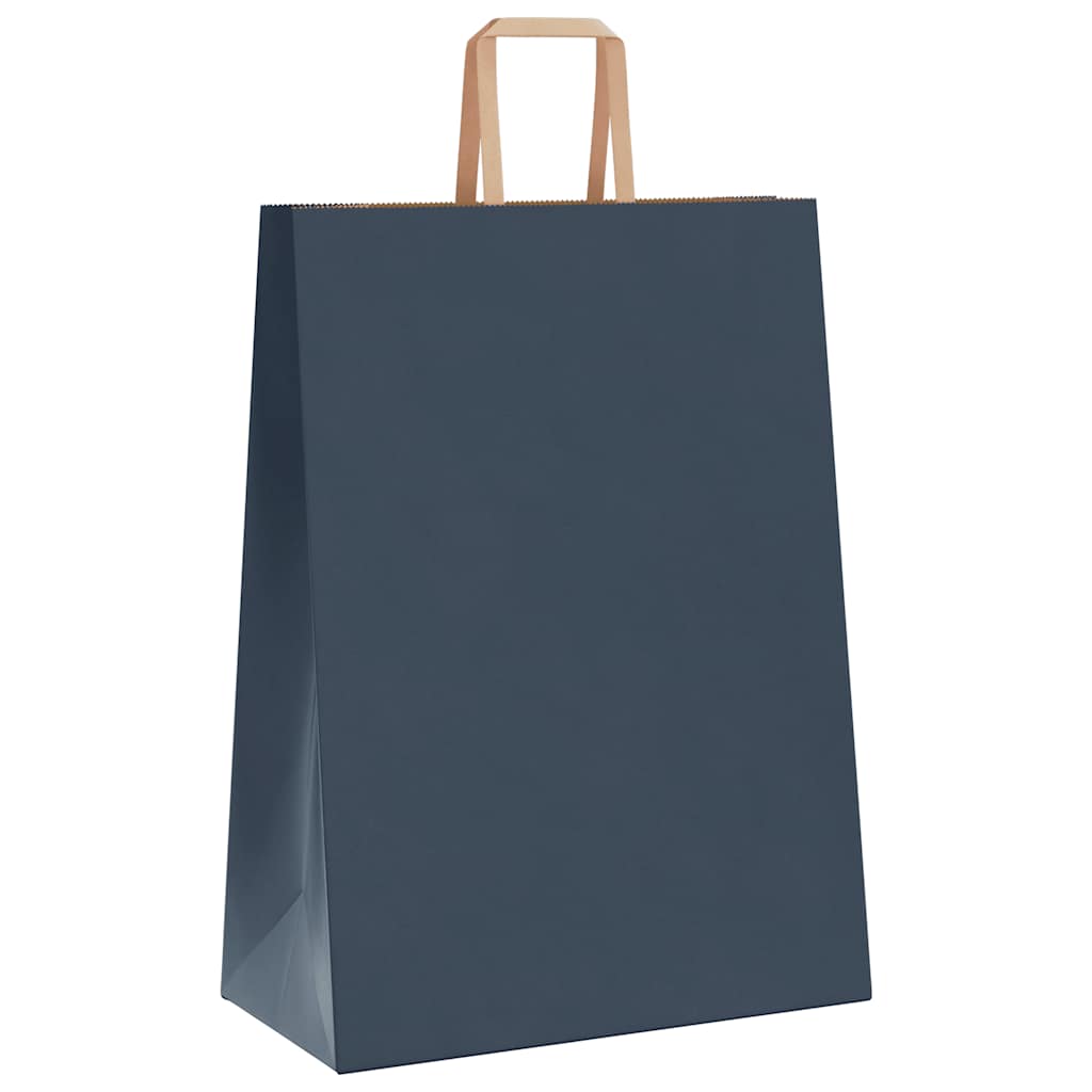 Sacchetti di Carta Kraft 50 pz con Manici Blu 32x17x44 cm