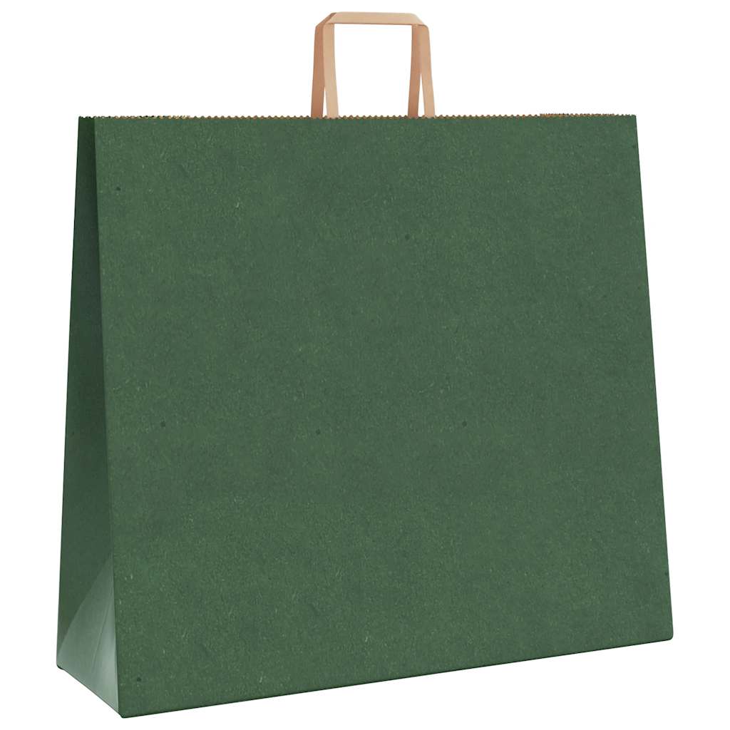 Sacchetti di Carta Kraft 50 pz con Manici Verdi 54x15x49 cm