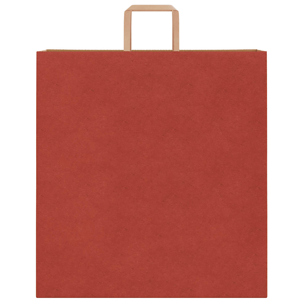 Sacchetti di Carta Kraft 250 pz con Manici Rossi 45x17x48 cm