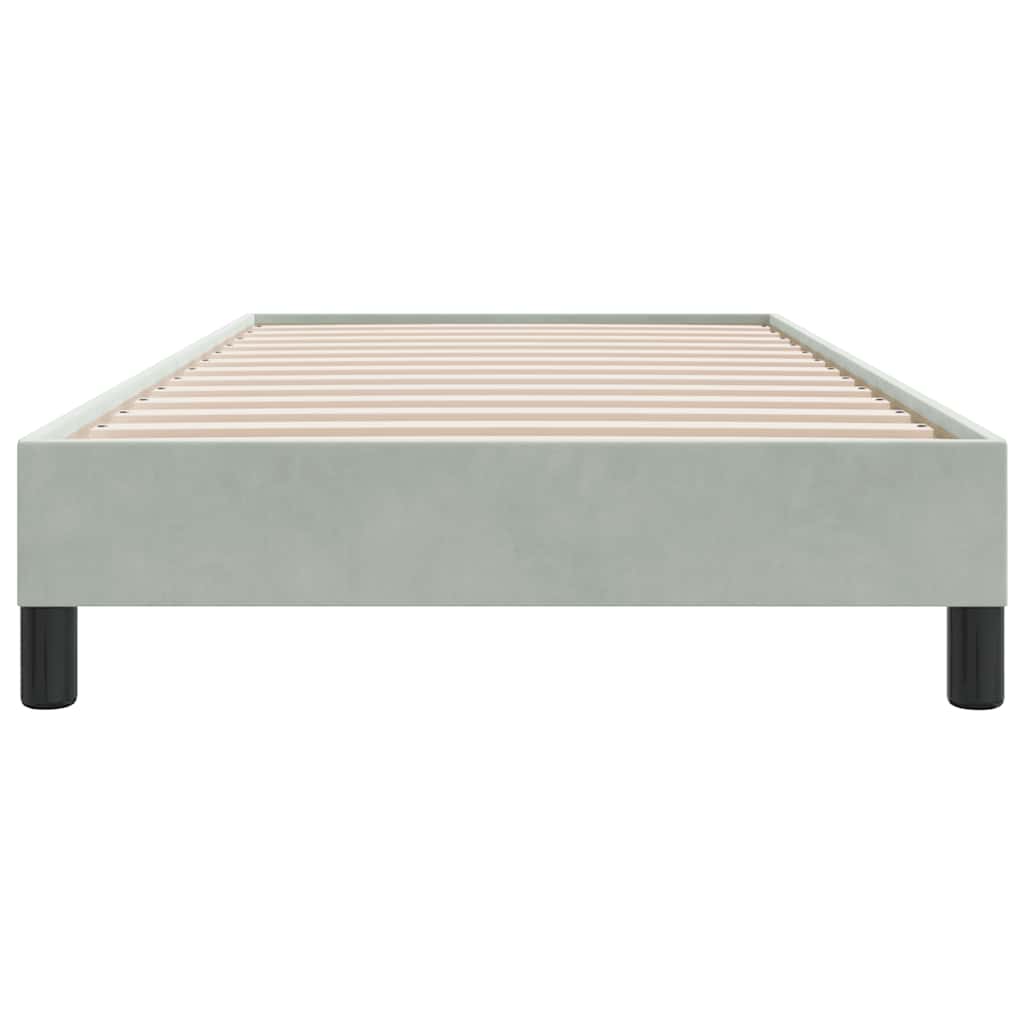 Giroletto Molle senza Materasso Grigio Chiaro 80x210 cm Velluto
