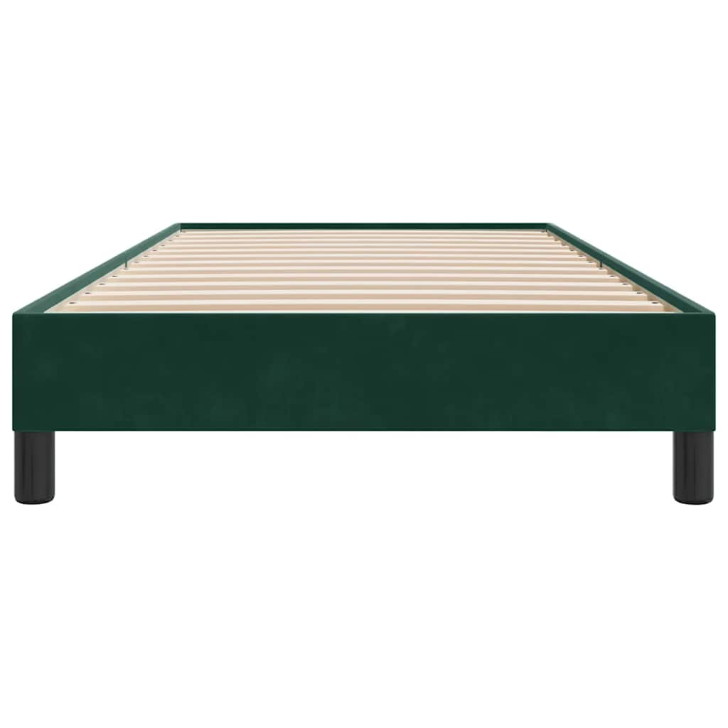 Giroletto a Molle senza Materasso Verde Scuro 80x210 cm Velluto