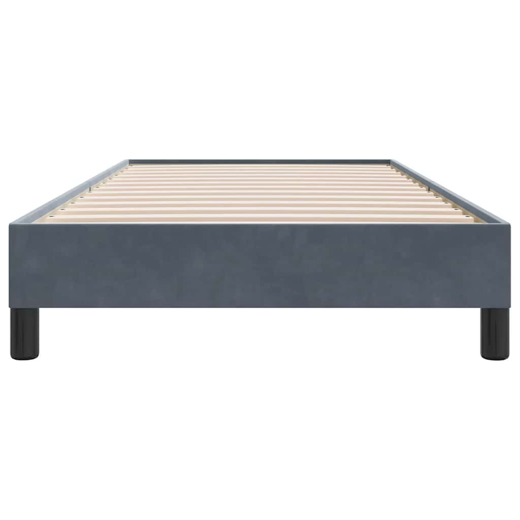 Giroletto a Molle senza Materasso Grigio Scuro 90x210cm Velluto