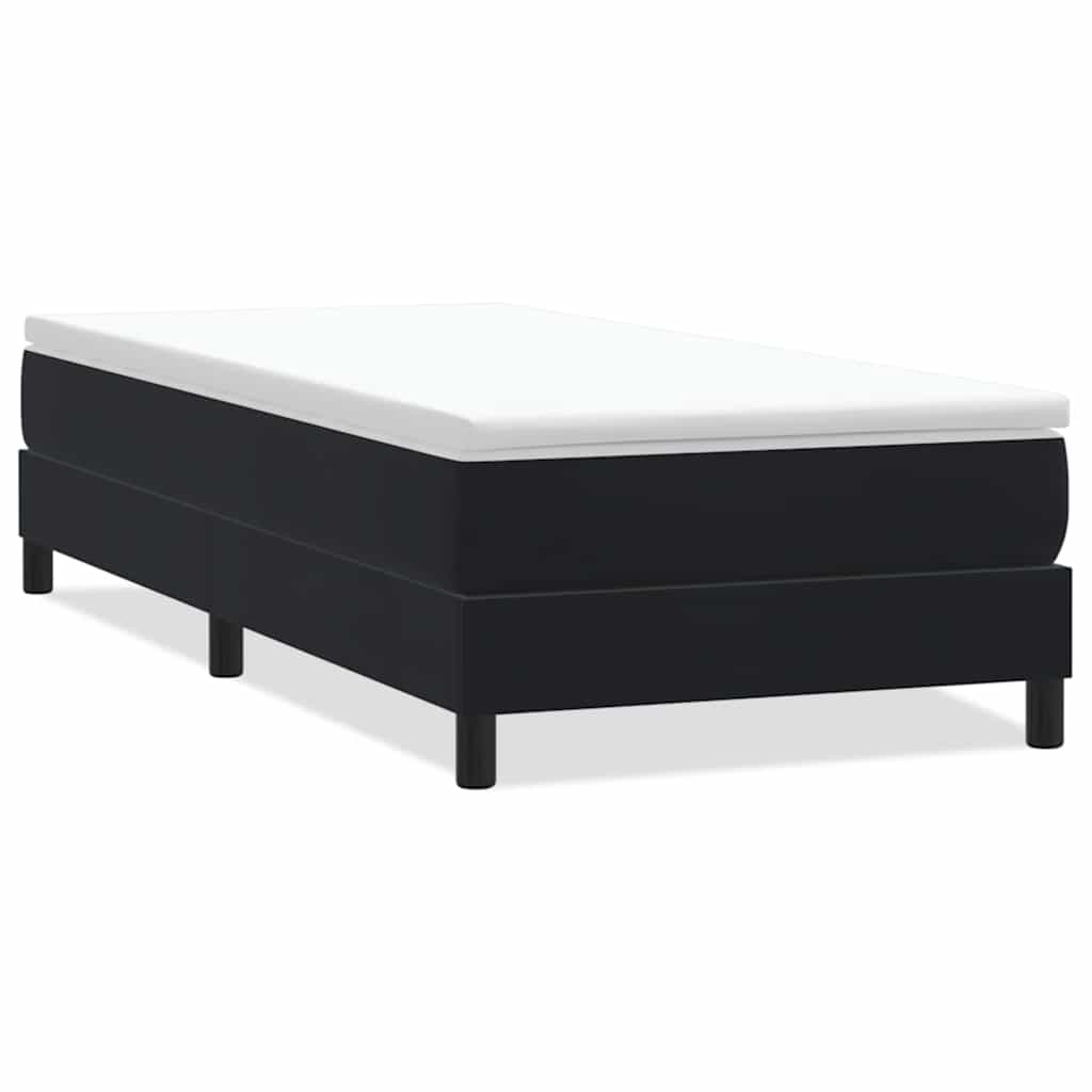 Giroletto a Molle senza Materasso Nero 90x210 cm in Velluto