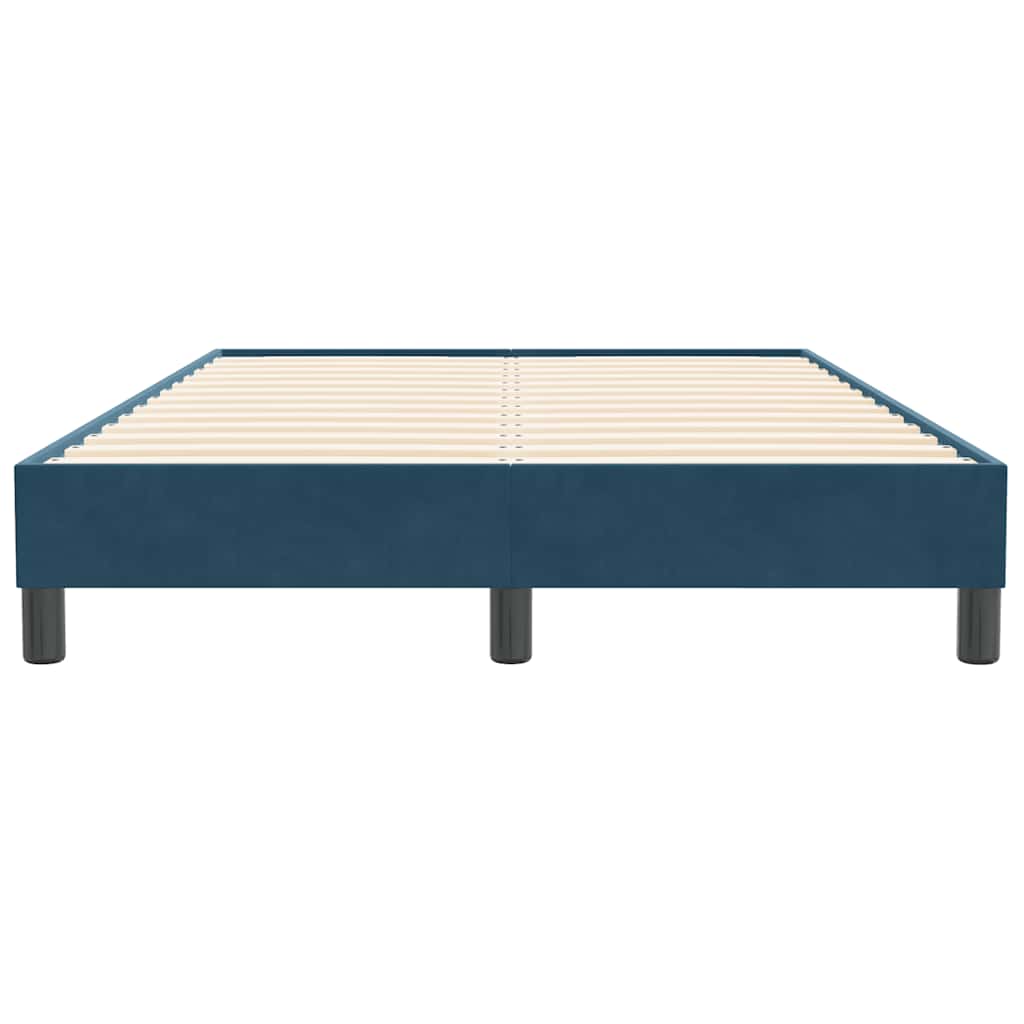 Giroletto a Molle senza Materasso Blu Scuro 120x210 cm Velluto