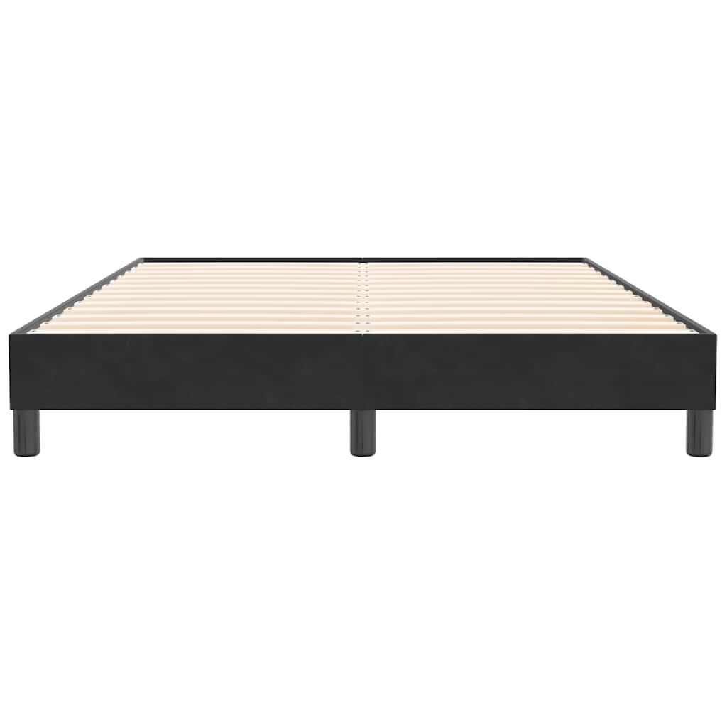 Giroletto a Molle senza Materasso Nero 140x210 cm in Velluto