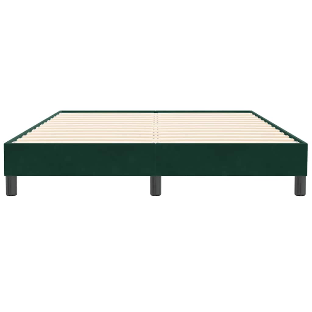Giroletto a Molle senza Materasso Verde Scuro 160x210cm Velluto