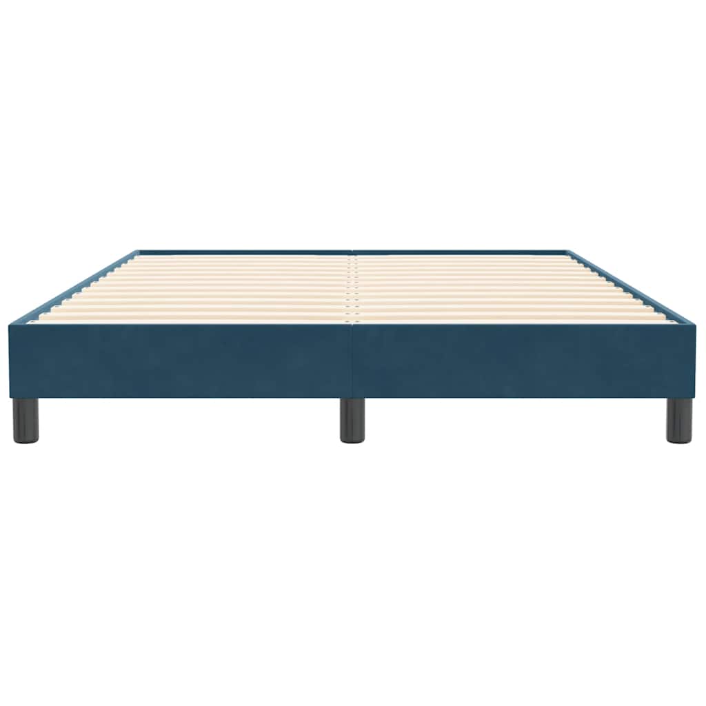 Giroletto a Molle senza Materasso Blu Scuro 160x210 cm Velluto
