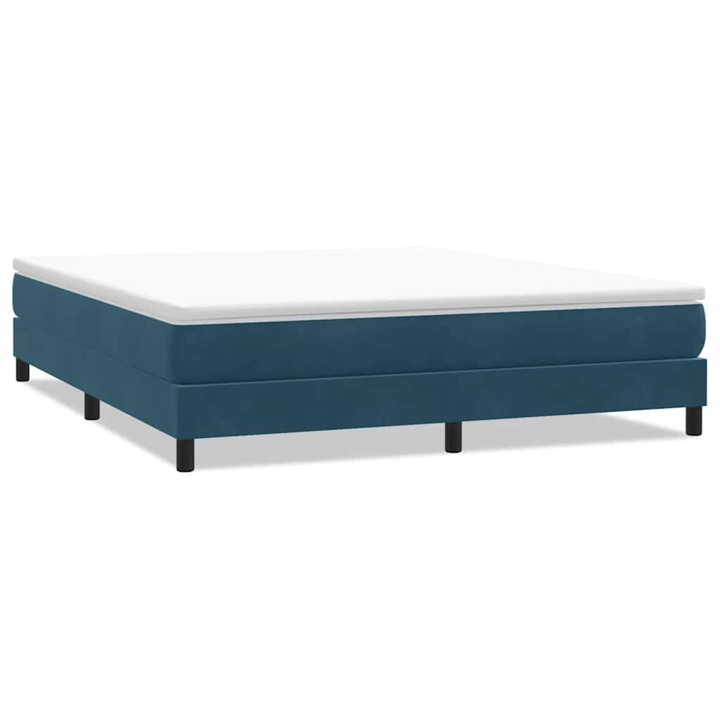 Giroletto a Molle senza Materasso Blu Scuro 180x210 cm Velluto