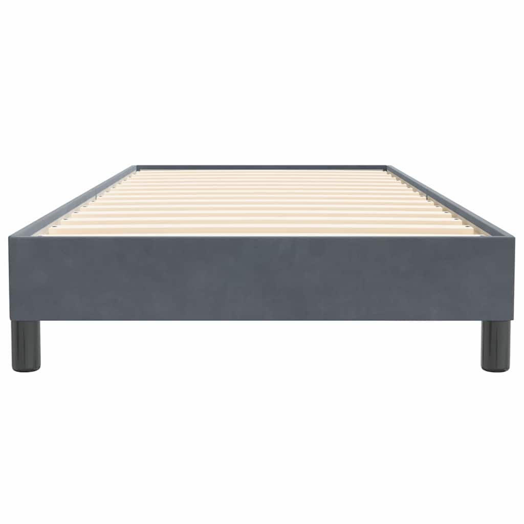 Letto a Molle senza Materasso Grigio Scuro 80x220 cm Velluto