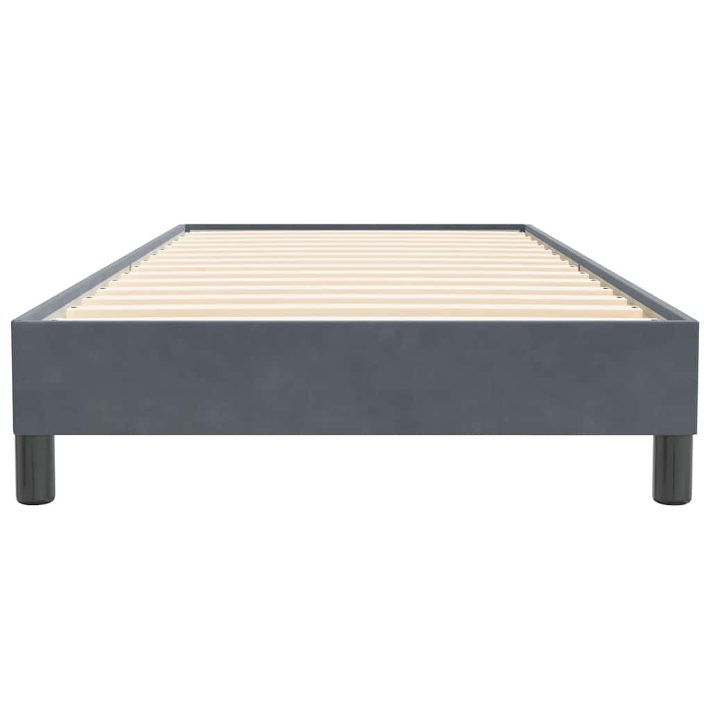 Letto a Molle senza Materasso Grigio Scuro 100x220 cm Velluto