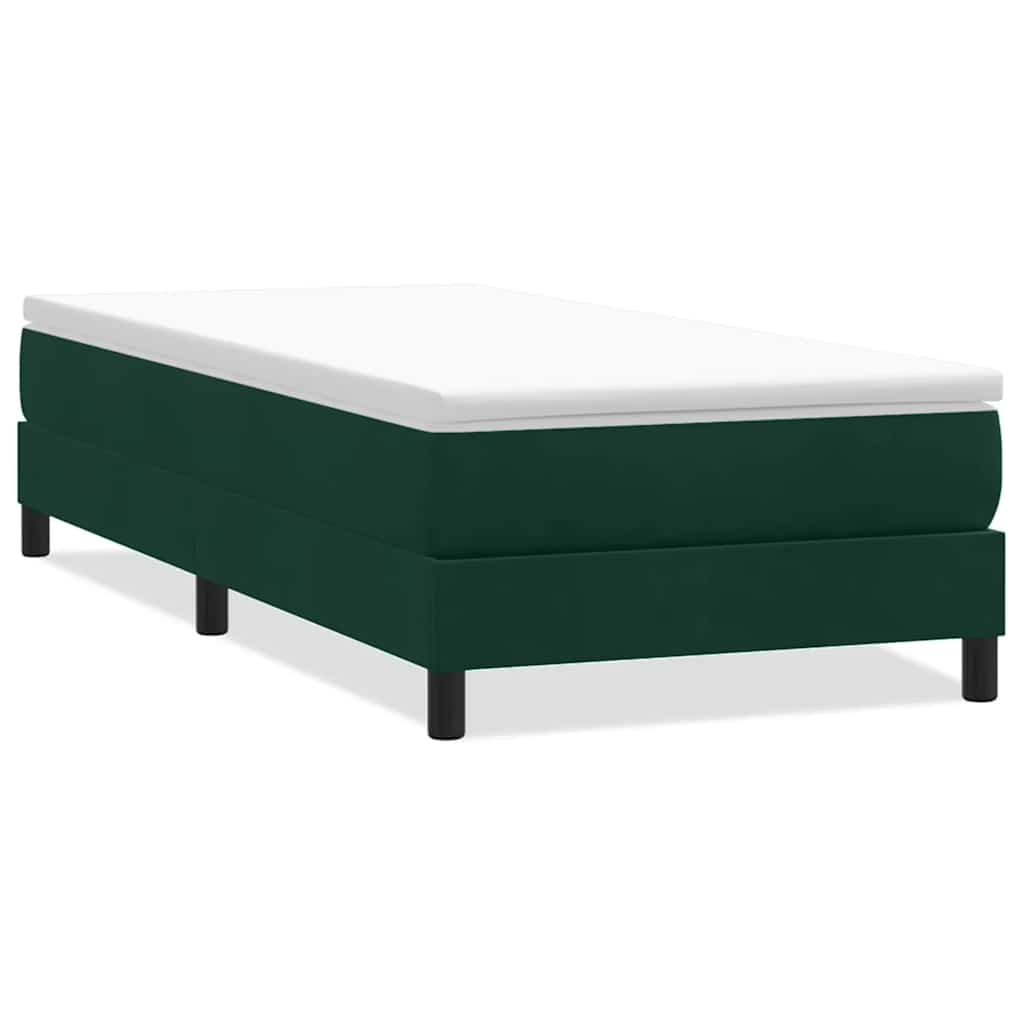 Letto a Molle senza Materasso Verde Scuro 100x220 cm Velluto