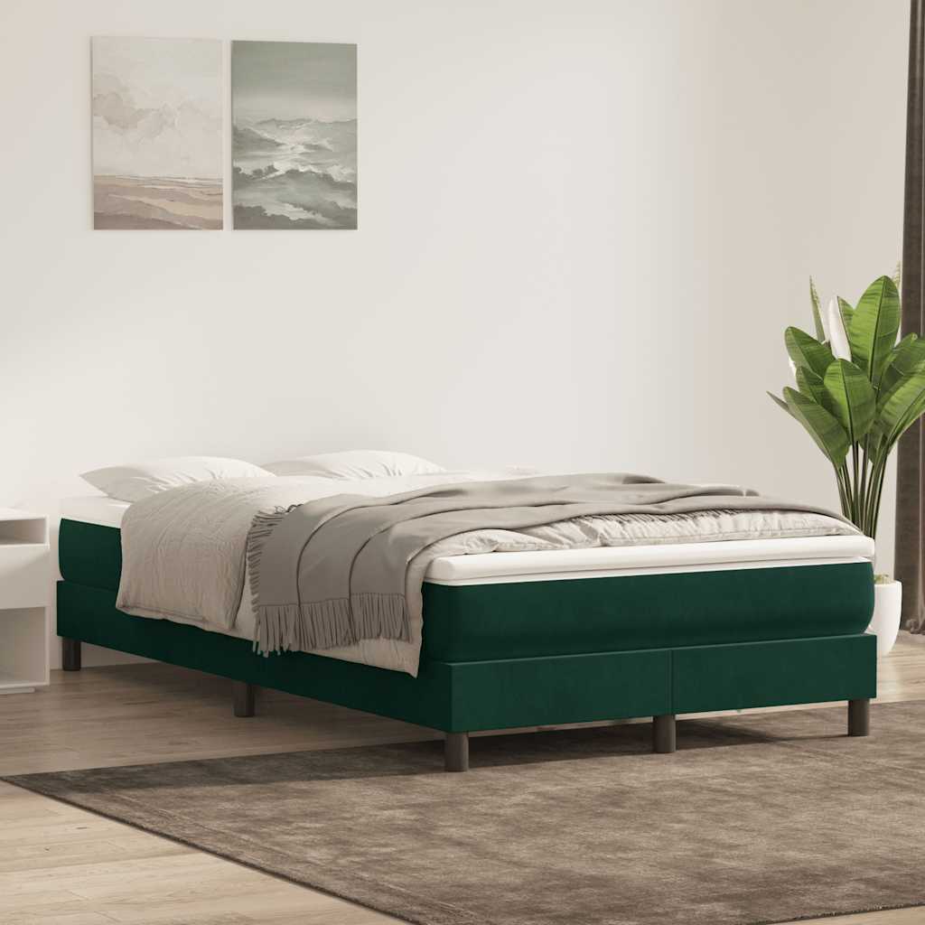 Letto a Molle senza Materasso Verde Scuro 120x220 cm Velluto