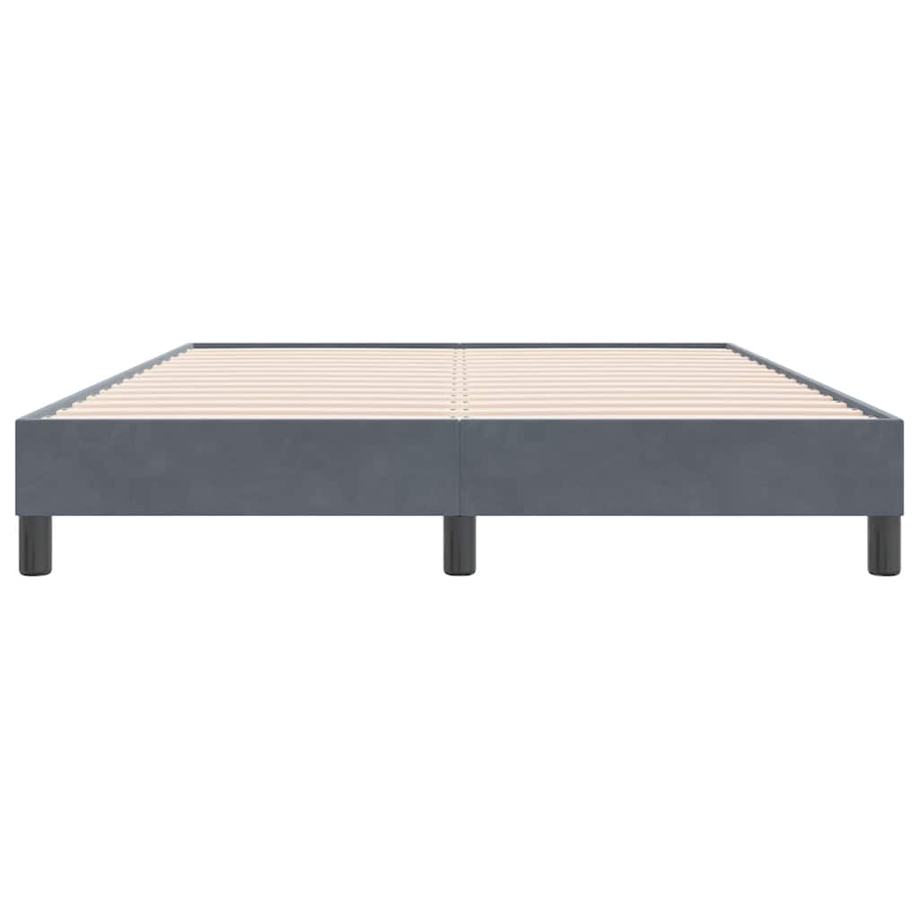 Letto a Molle senza Materasso Grigio Scuro 140x220 cm Velluto