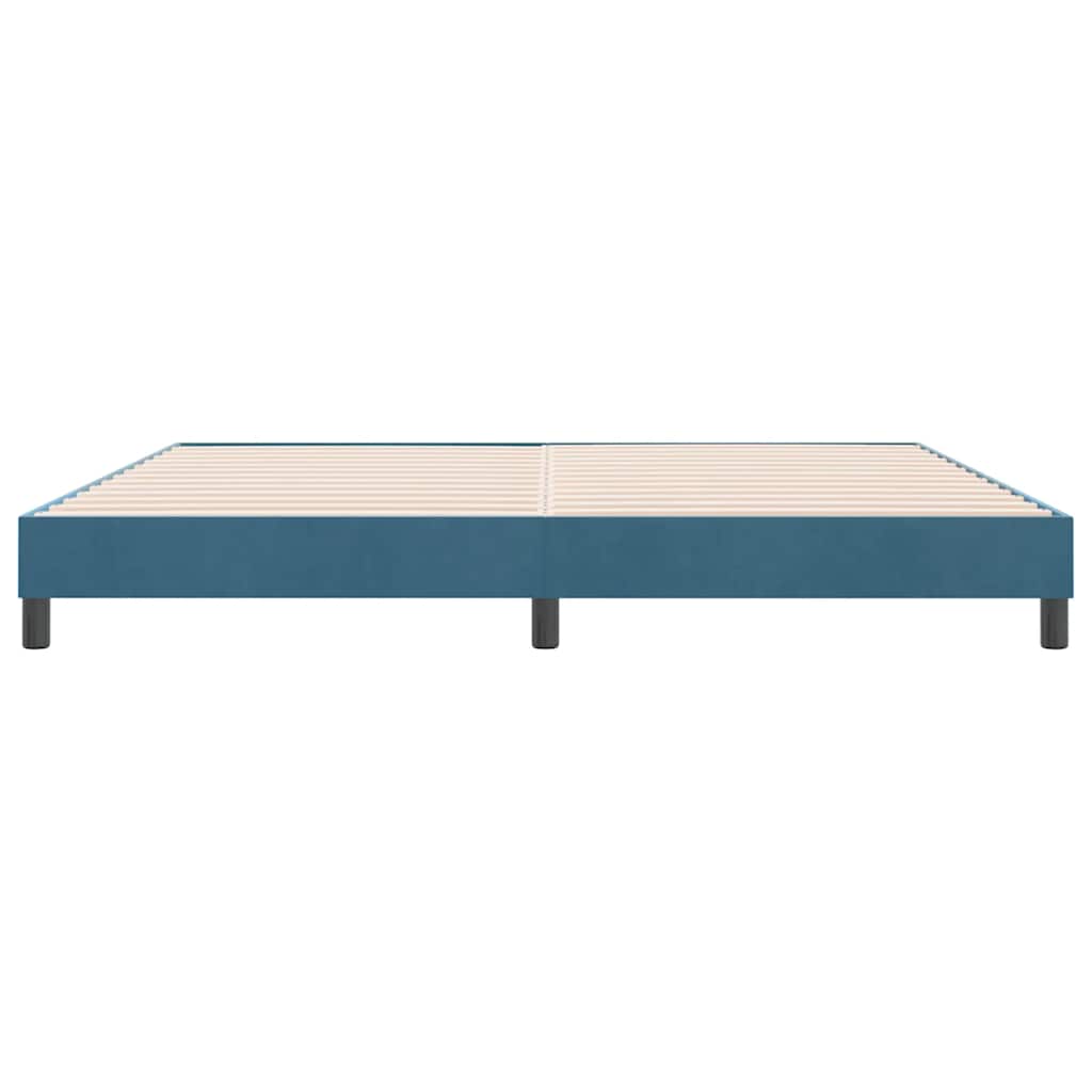Letto a Molle senza Materasso Blu Scuro 180x220 cm Velluto