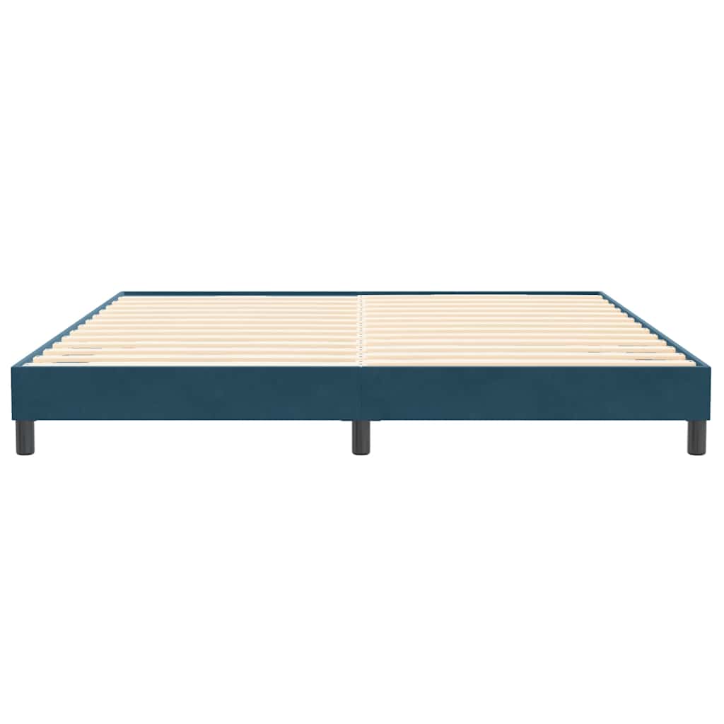 Letto a Molle senza Materasso Blu Scuro 200x220 cm in Velluto