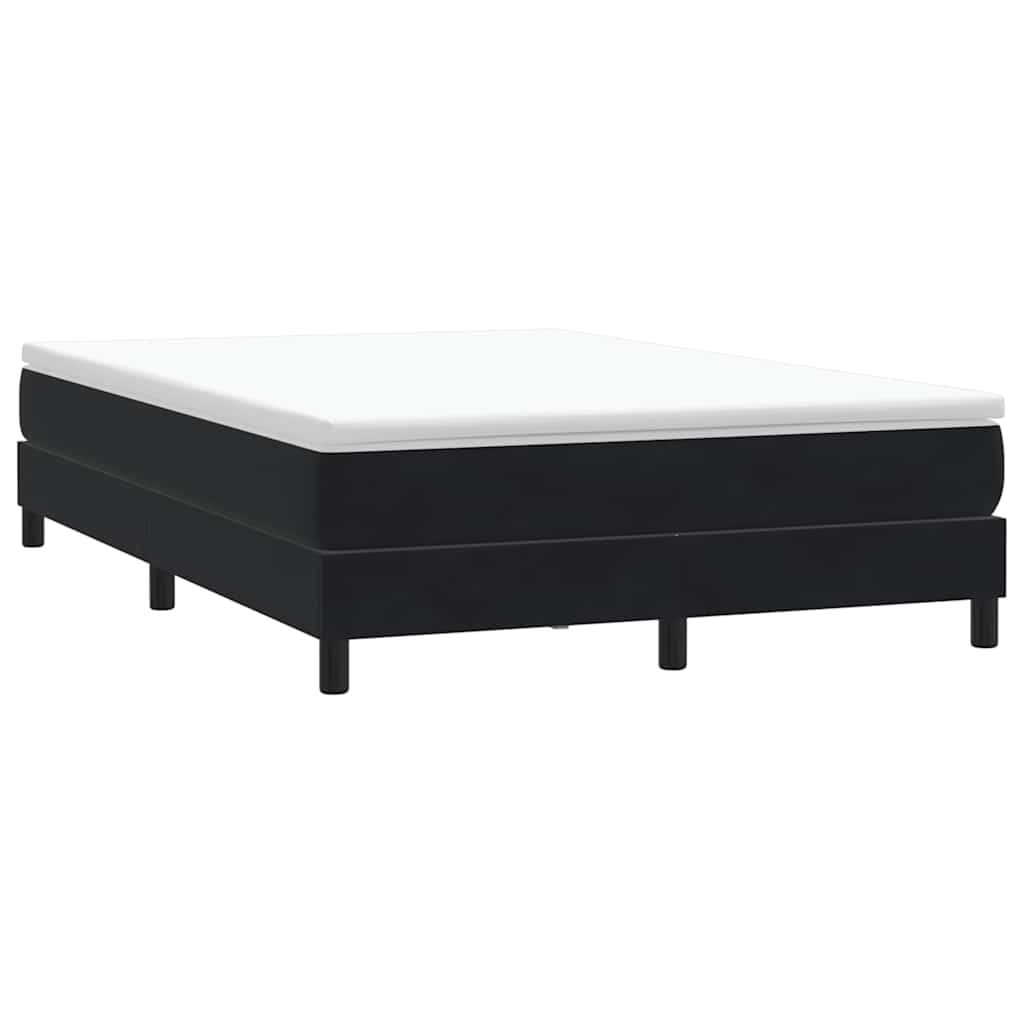 Giroletto a Molle con Materasso Nero 140x210 cm in Velluto