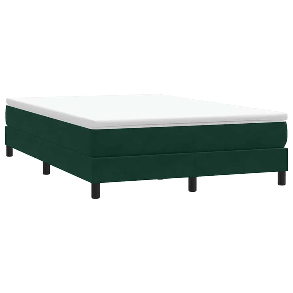Giroletto a Molle con Materasso Verde Scuro 140x210 cm Velluto