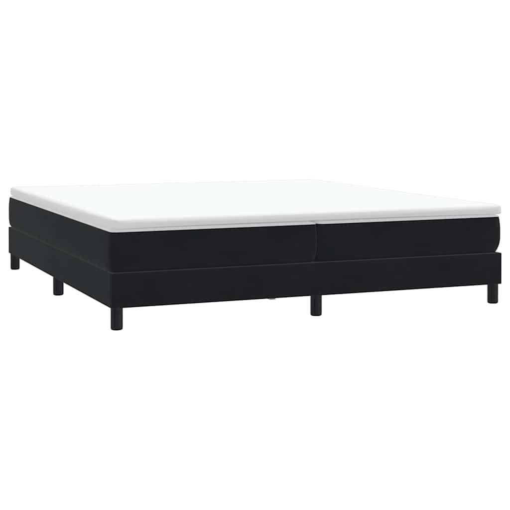 Giroletto a Molle con Materasso Nero 180x210 cm in Velluto