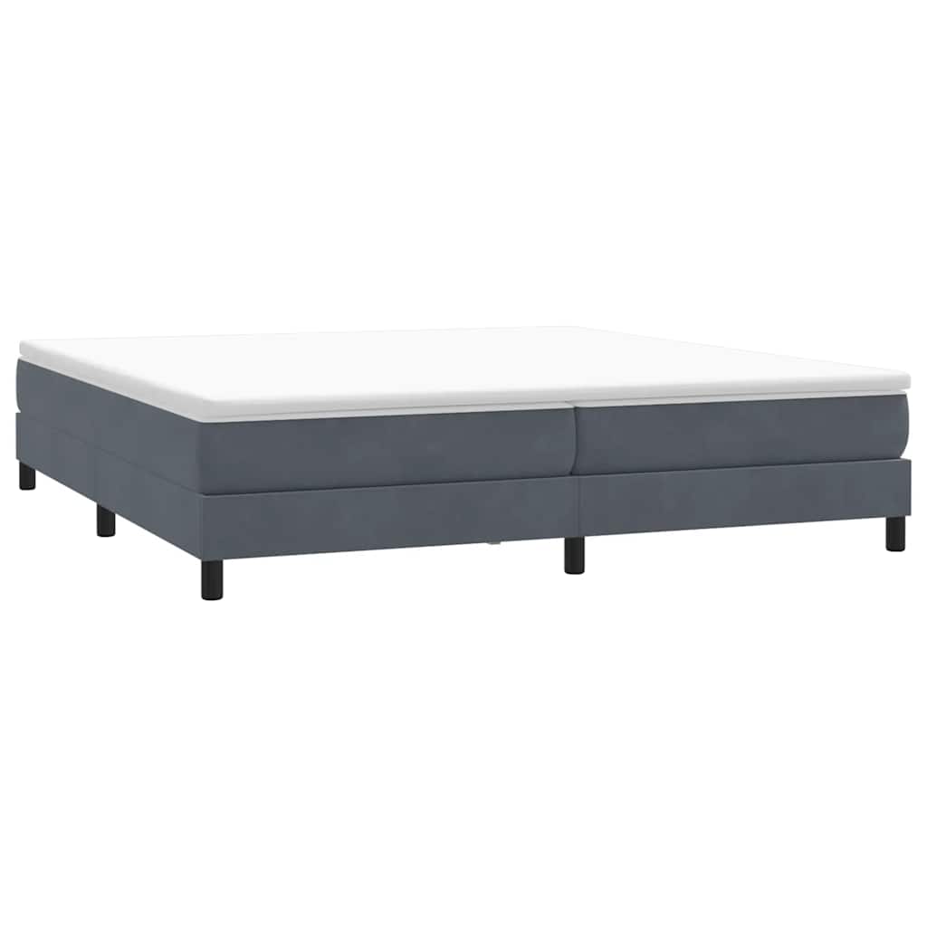 Giroletto a Molle con Materasso Grigio Scuro 180x220 cm Velluto