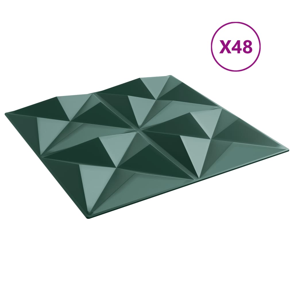 Pannelli Murali 48 pz Verdi 50x50 cm XPS 12 m² Origami
