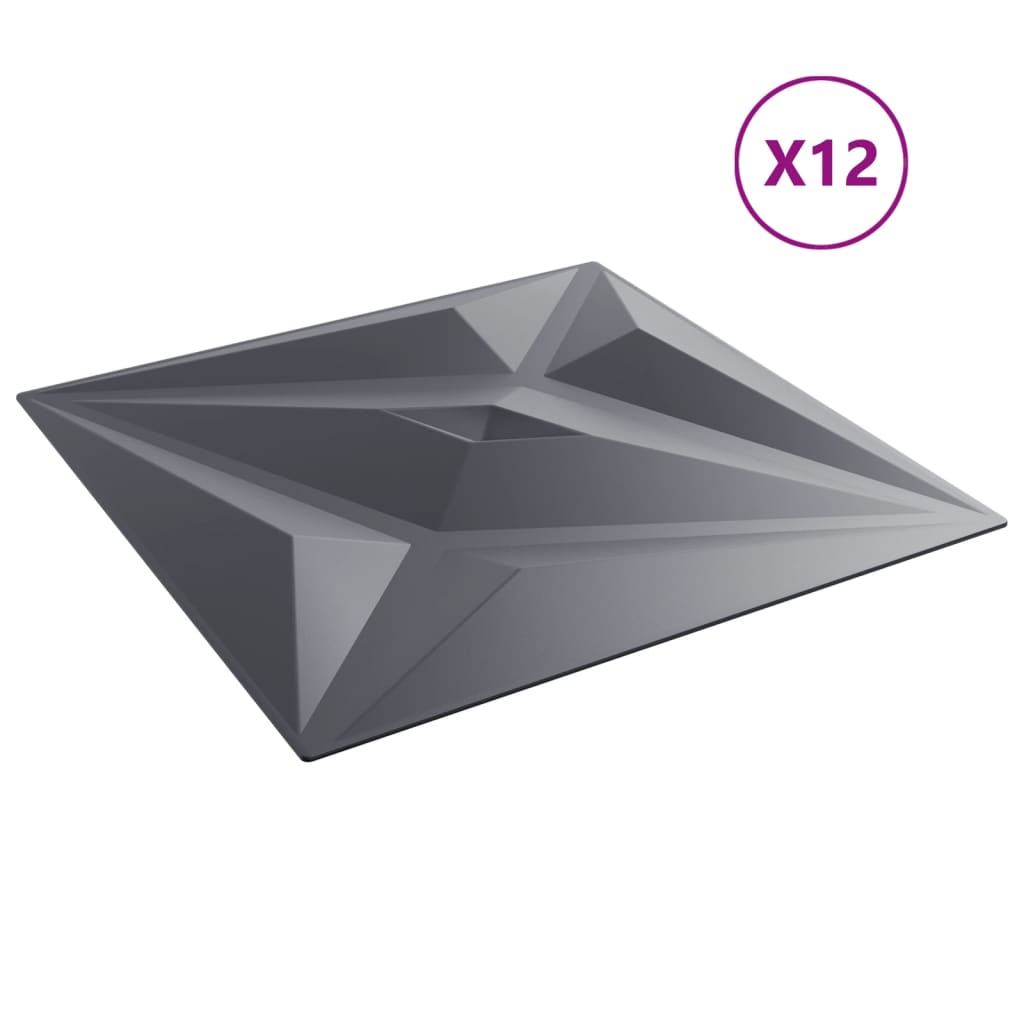 Pannelli Murali 12 pz Grigi 50x50 cm XPS 3 m² Stella