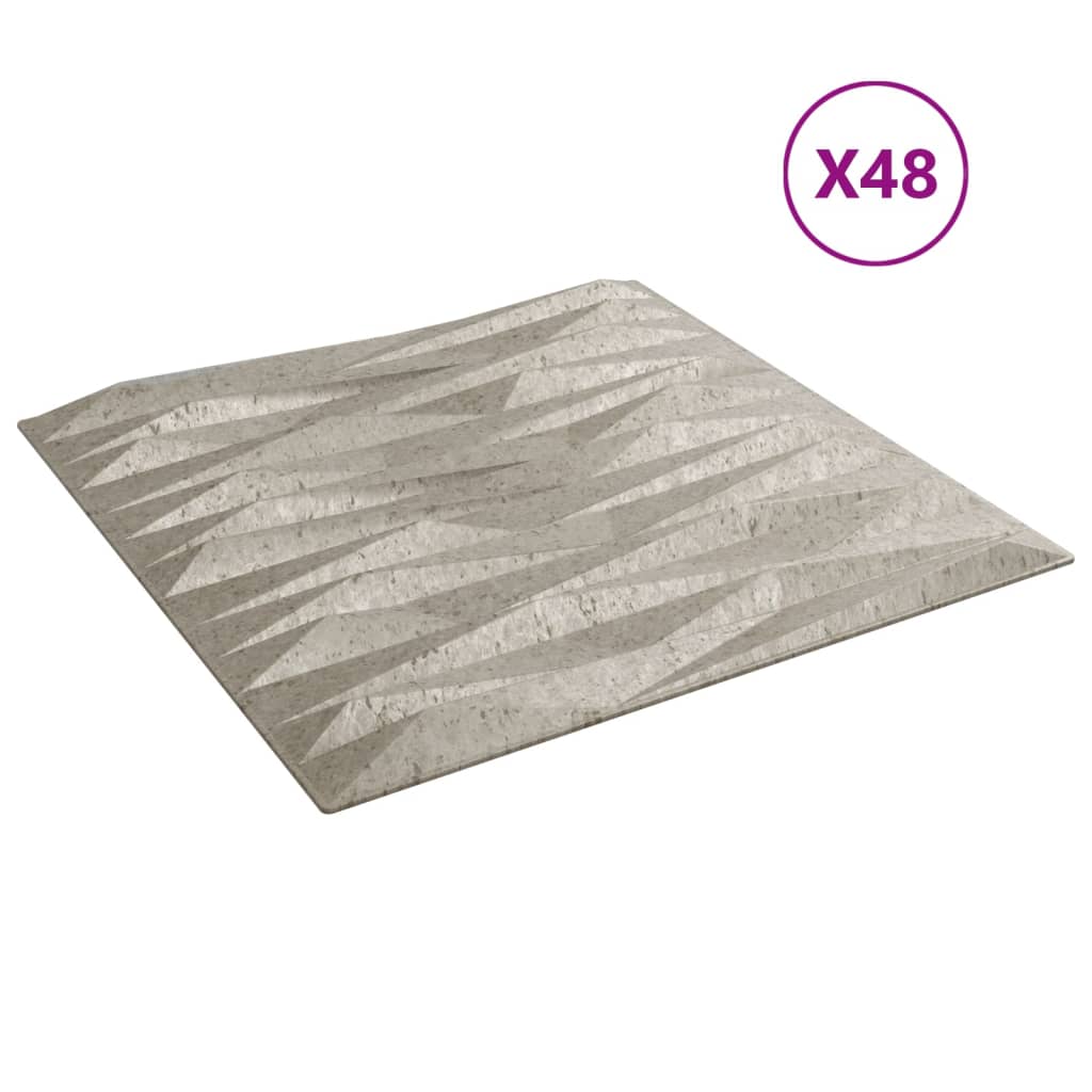Pannelli Murali 48 pz Beton 50x50 cm XPS 12 m² Pietra
