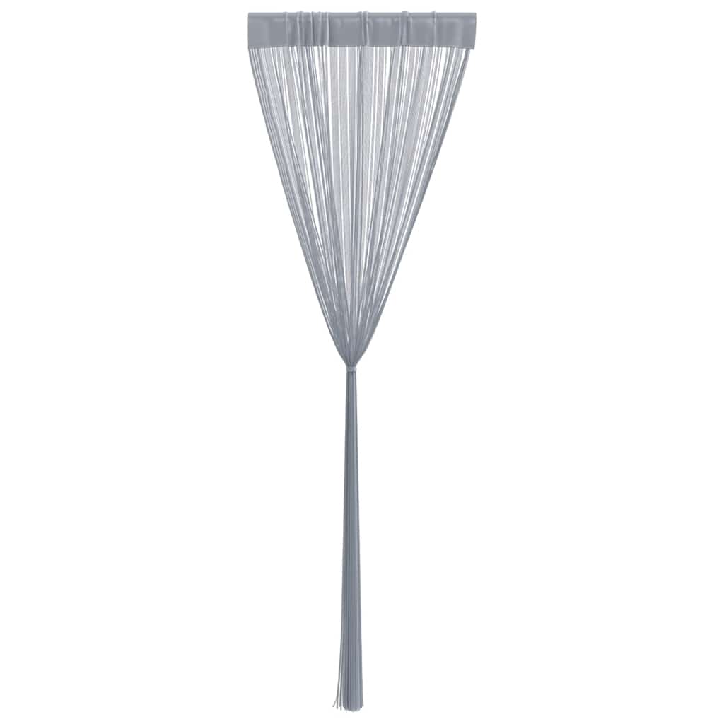 Tende a Filo 2 pz Grigio Chiaro 100x250 cm