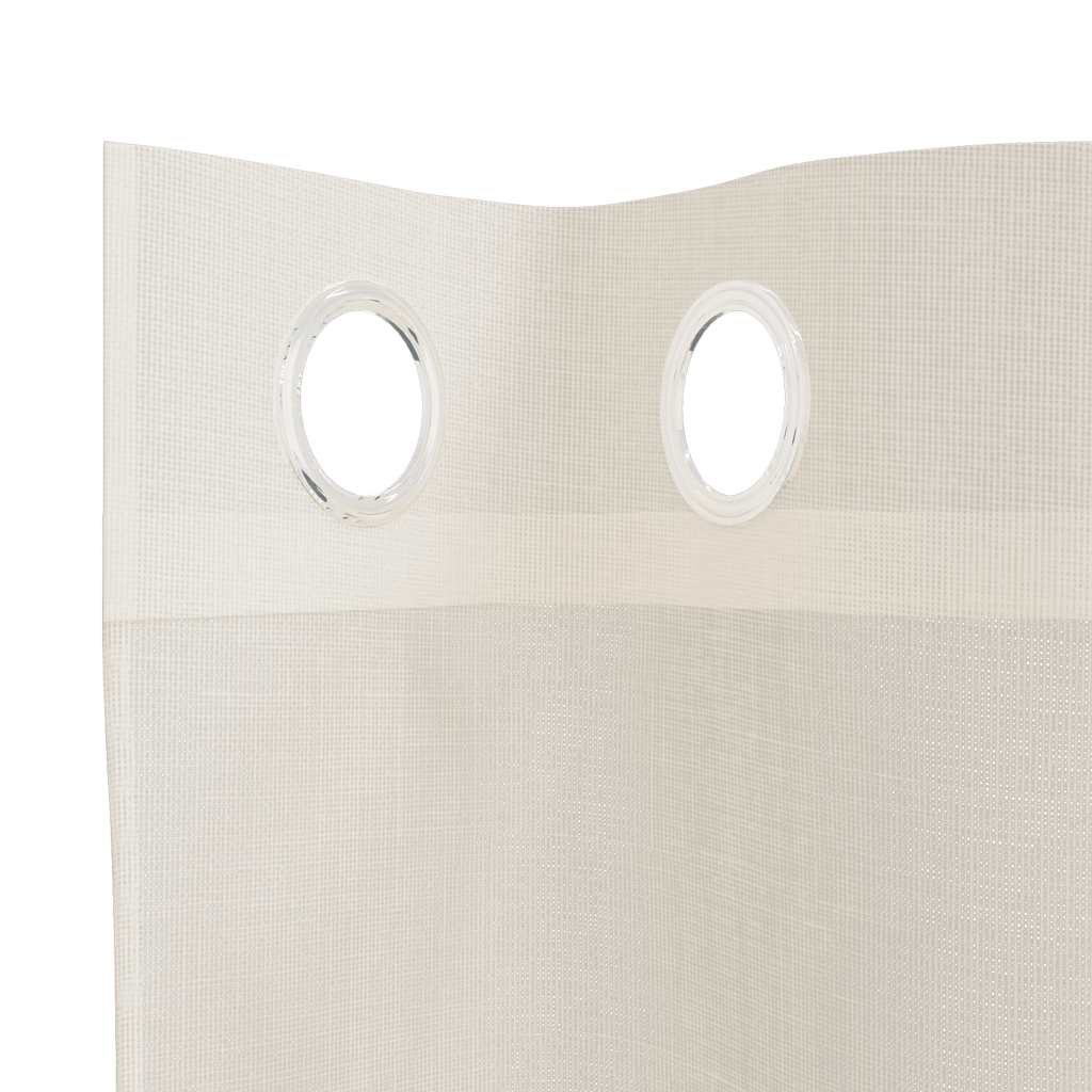 Tende in Voile con Occhielli 2 pz Crema 140x140 cm