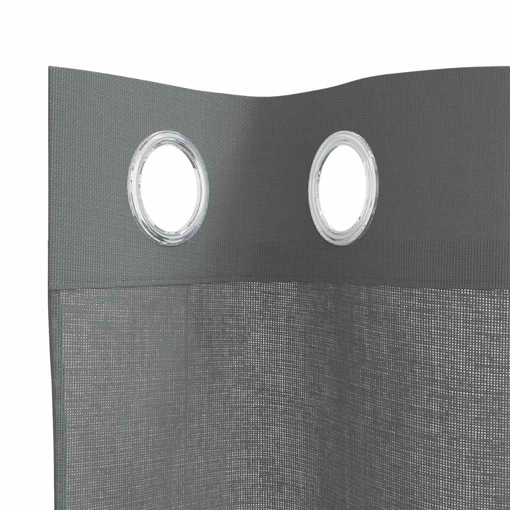 Tende in Voile con Occhielli 2 pz Grigio Scuro 140x225 cm