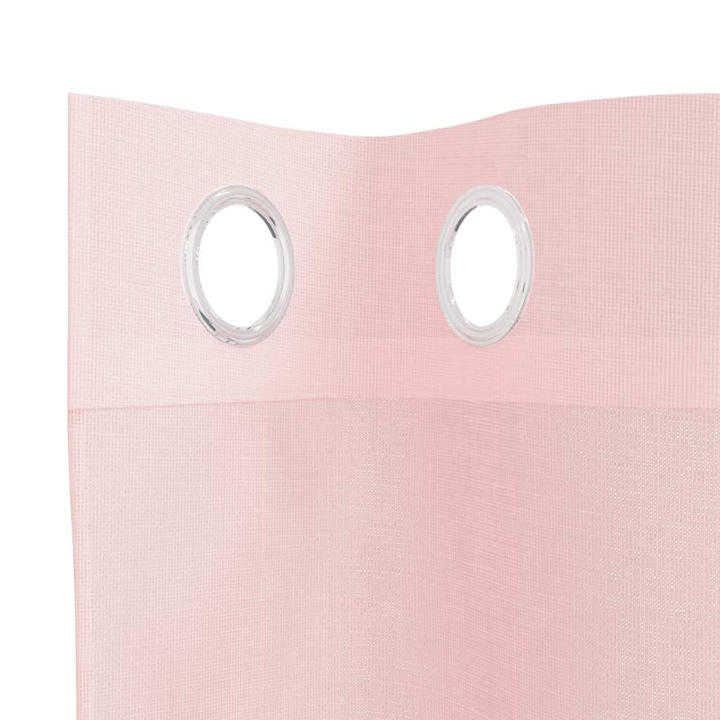 Tende in Voile con Occhielli 2 pz Rosa Chiaro 140x260 cm