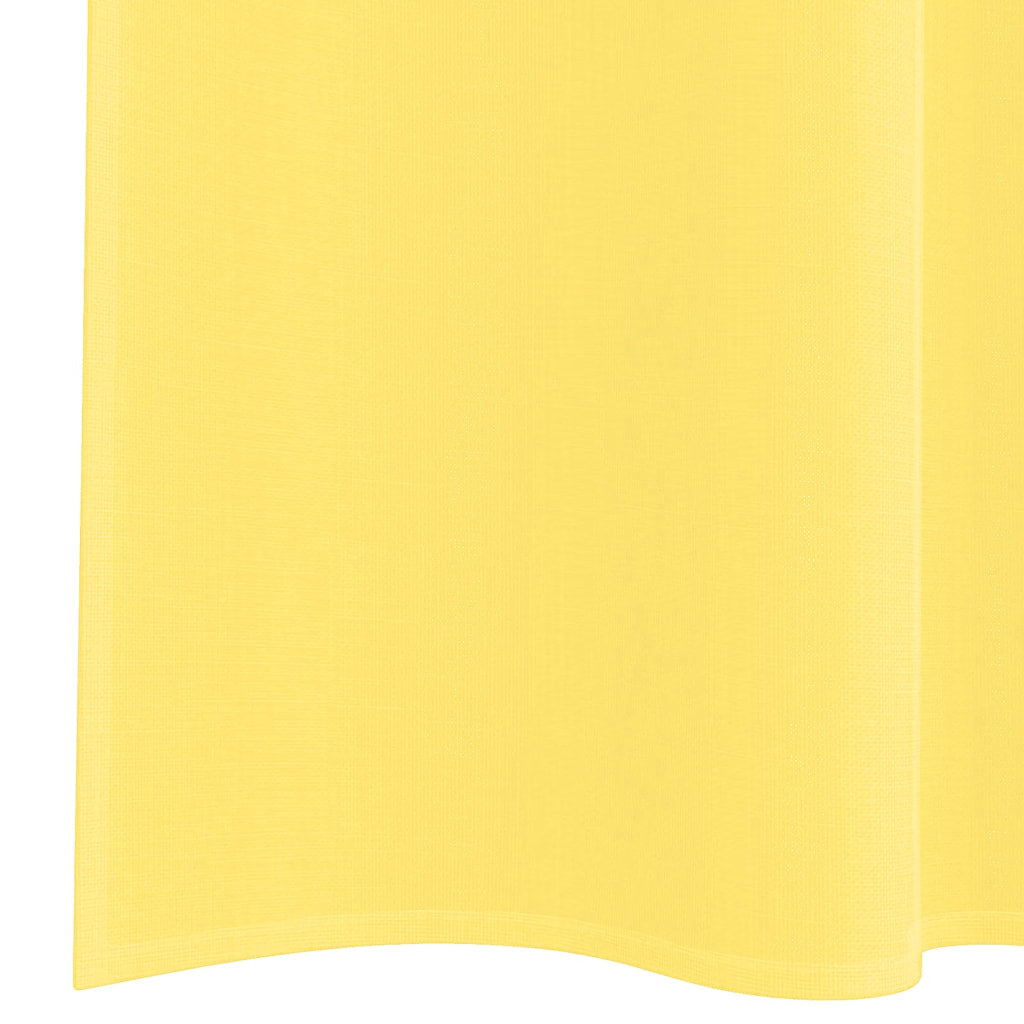Tende in Voile con Tasche per Aste 2 pz Giallo
