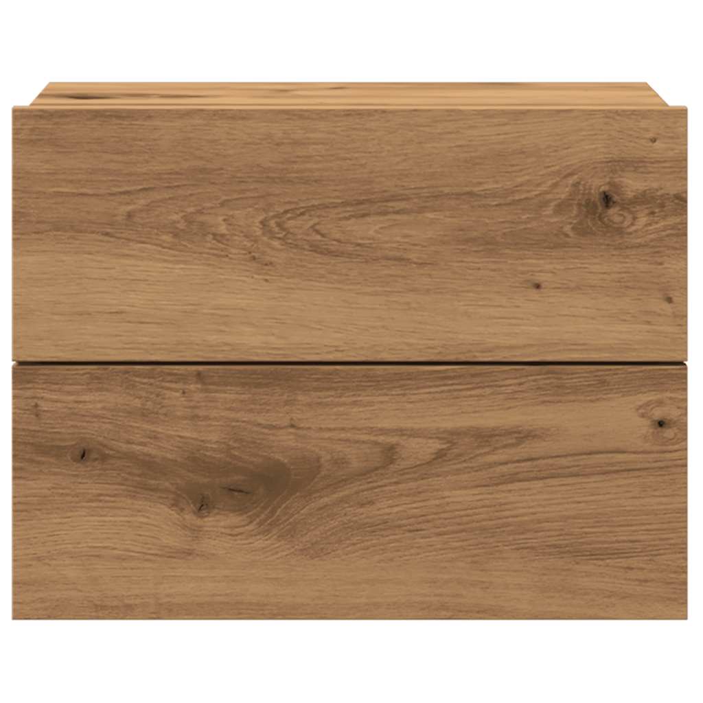 Comodino a Muro Rovere Artigianale 40x32x30 cm