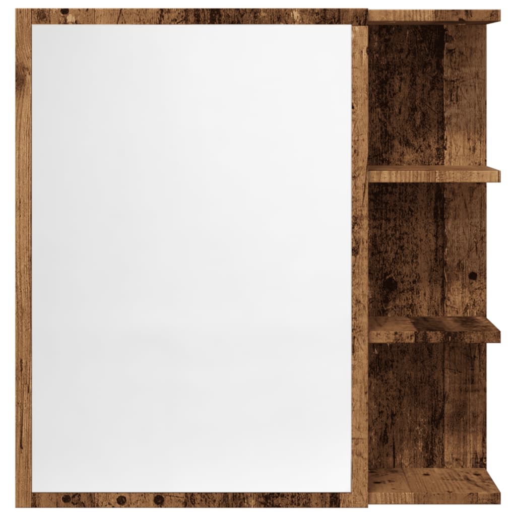 Mobile da Bagno a Specchio Legno Antico 62,5x20,5x64 cm Legno