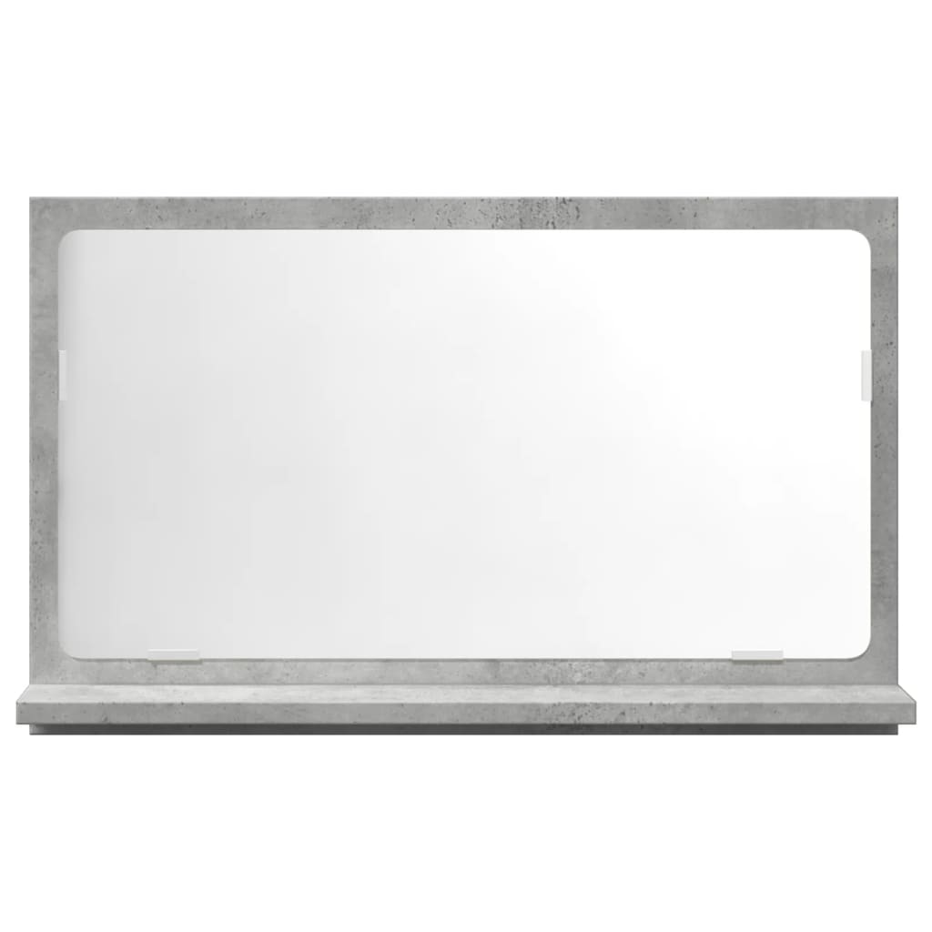 Mobile Bagno con Specchio Grigio Cemento 60x11x37 cm Truciolato