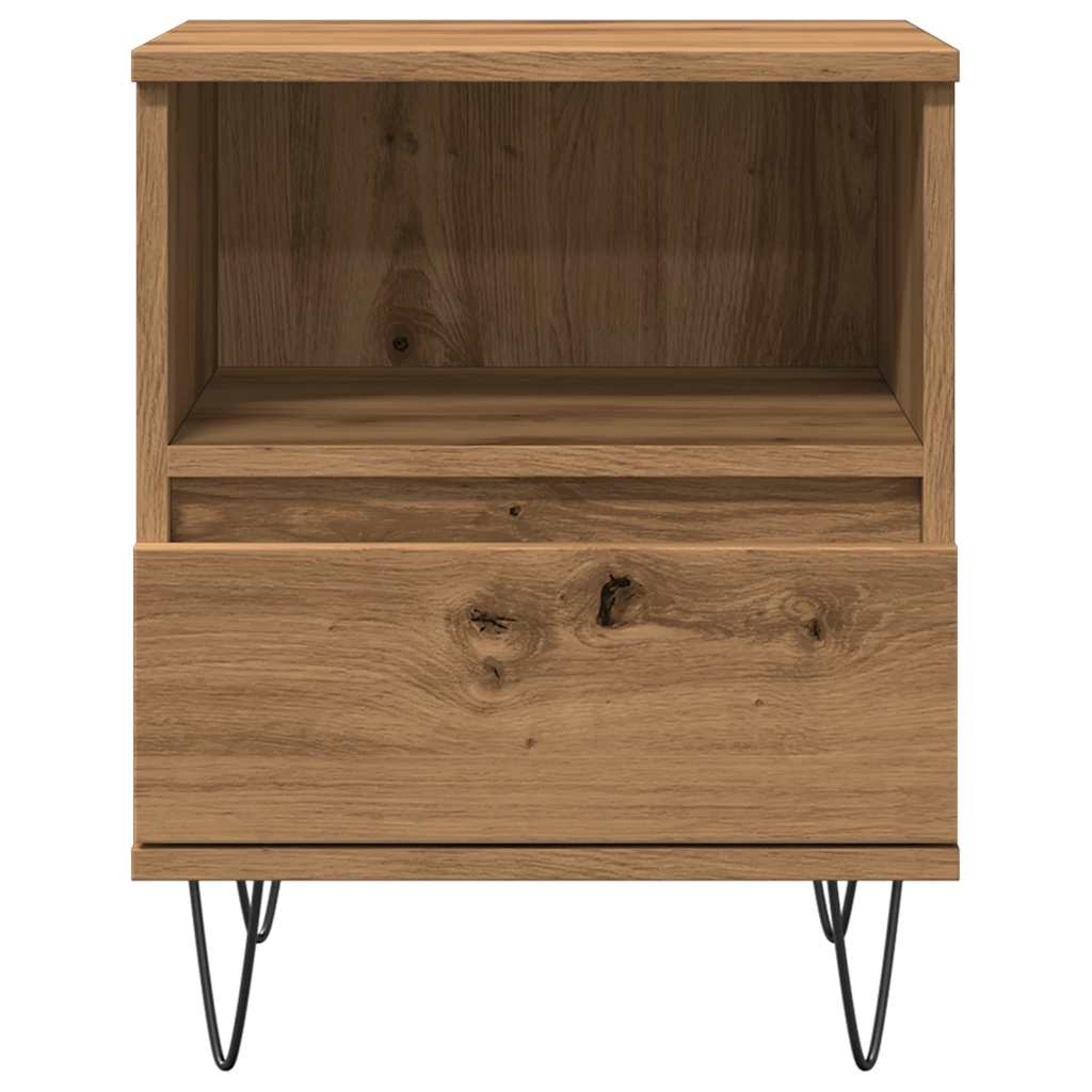 Comodino Rovere Artigianale 40x35x50 cm in Legno Multistrato