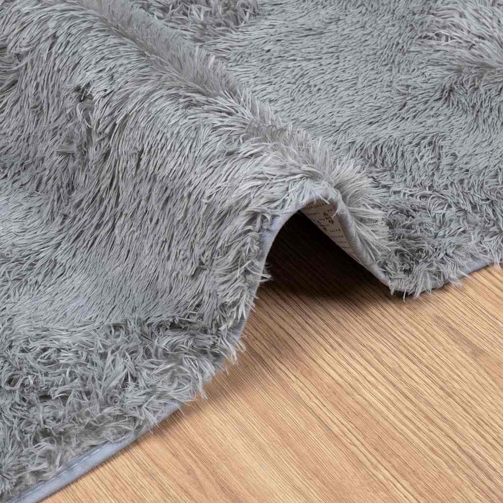 Tappeto Shaggy a Pelo Lungo NAVARRA Grigio Chiaro 160x230 cm