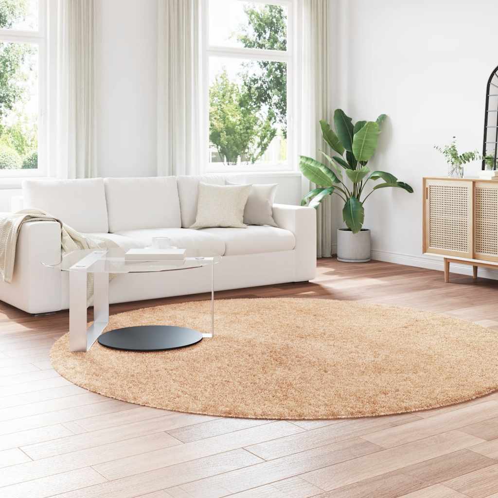 Tappeto Shaggy a Pelo Lungo NAVARRA Beige 240x240 cm poliestere