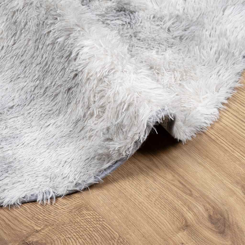 Tappeto Shaggy a Pelo Lungo NAVARRA Grigio Argento 240x240cm