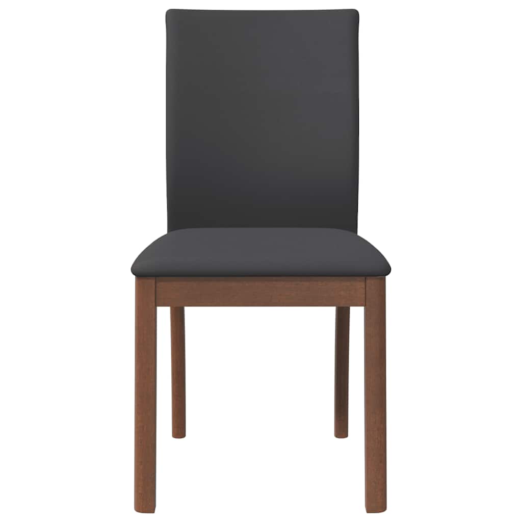 Sedie da Pranzo con Cuscini 2pz Marrone Legno Massello di Hevea