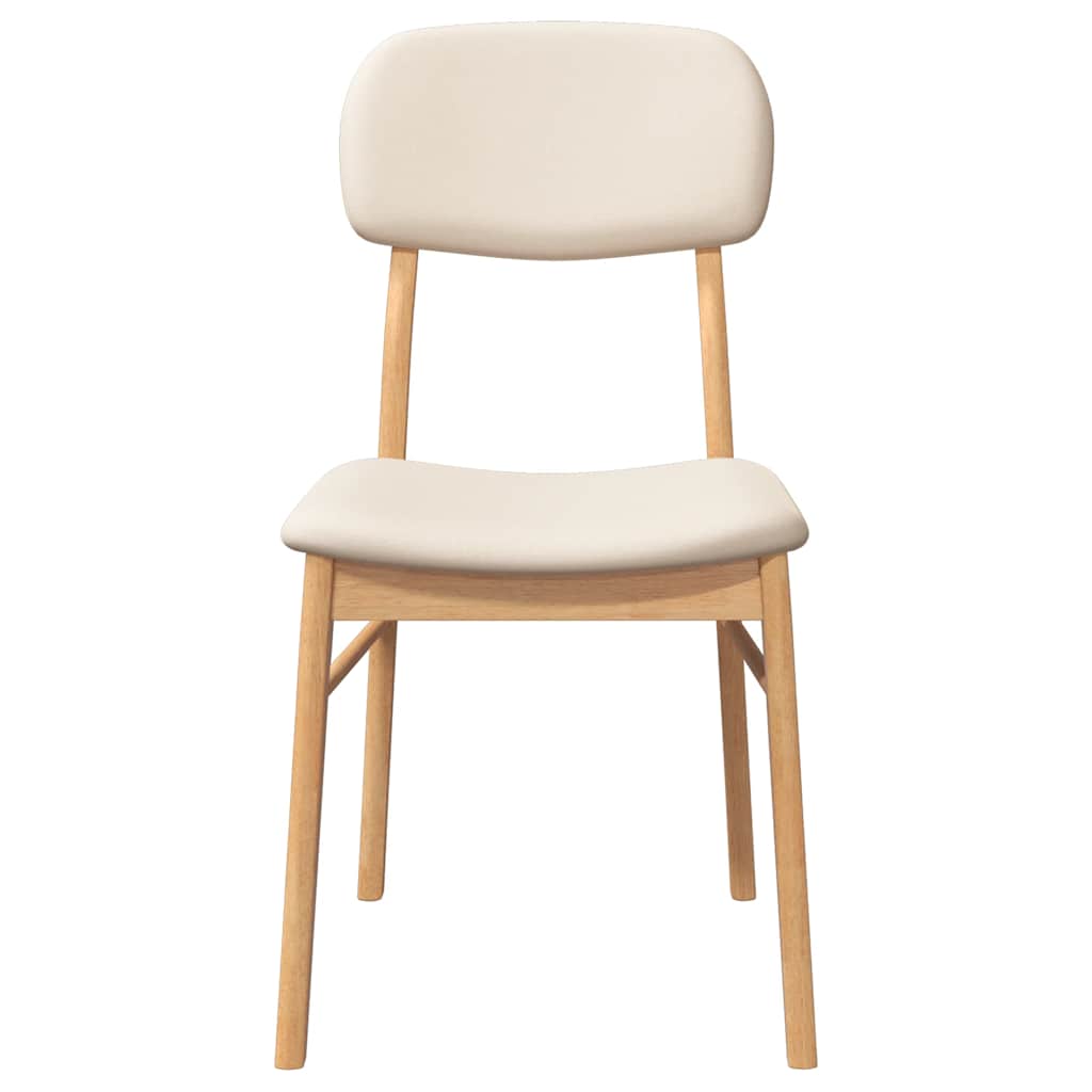 Sedie da Pranzo con Cuscini 2 pz Naturale Legno Massello Hevea